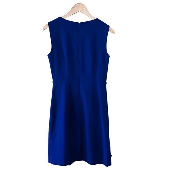 Calvin Klein sleeveless Faux Wrap Sheath Dress Size 4 Blue - Picture 2 of 9